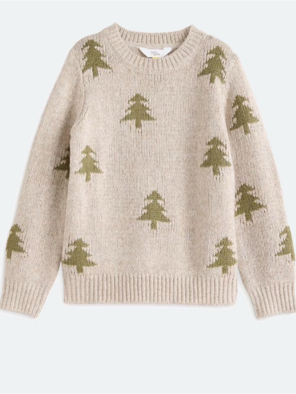 Holiday Print Pattern Knit Sweater - Olive Accents